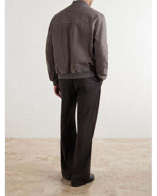 Mr P. Brown Suede Bomber Jacket for men