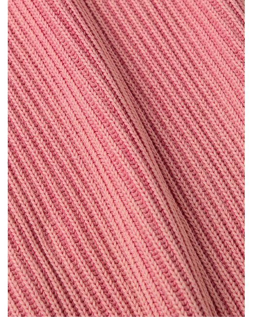Noah NYC Pink Summer Shaker Ribbed Cotton Sweater for men