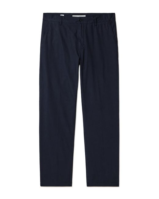 Norse Projects Blue Andersen Straight-leg Cotton And Linen-blend Trousers for men
