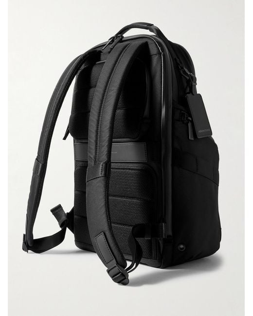 Horizn Studios Black Midtown Leather-Trimmed Shell Backpack for men