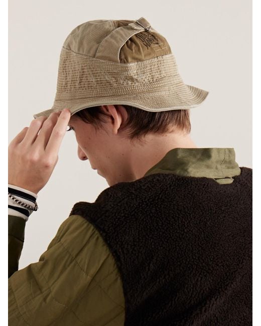 Kapital Natural The Old Man And The Sea Distressed Buckled Cotton-twill Bucket Hat for men