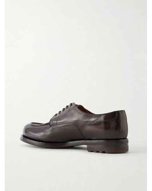 Officine Creative Brown Balata Flexi 001 Textured Leather Derby Shoes for men