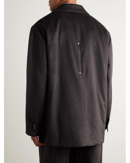Ssstein Black Double-Breasted Cashmere Blazer for men