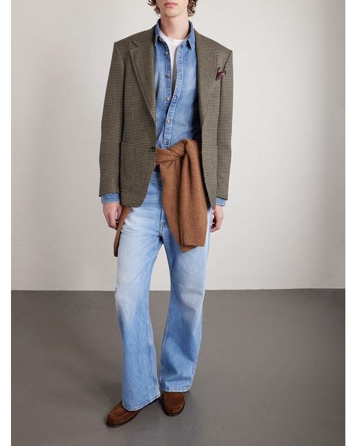Tom Ford Green Shelton Wool, Silk And Linen-Blend Blazer for men