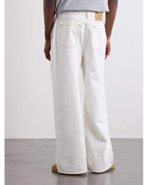 AMI White Wide-Leg Jeans for men