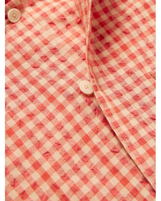 Folk Pink Gabe Cotton-blend Seersucker Shirt for men