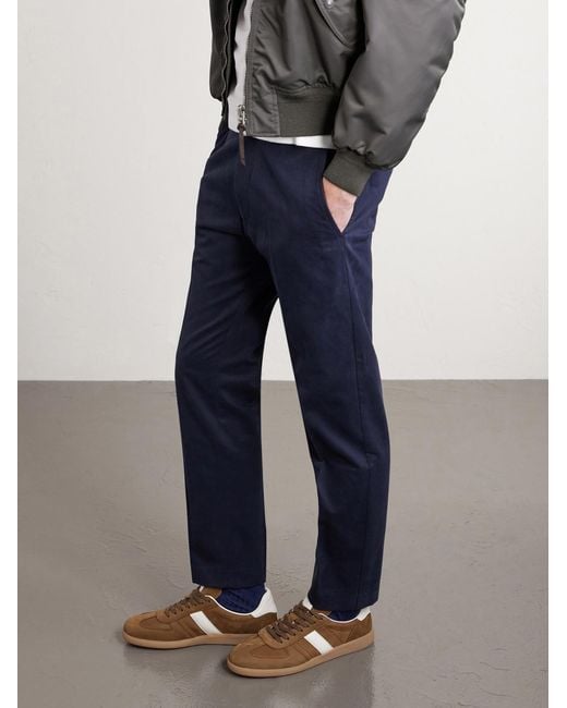 Tom Ford Green Terence Leather-trimmed Nubuck Sneakers for men