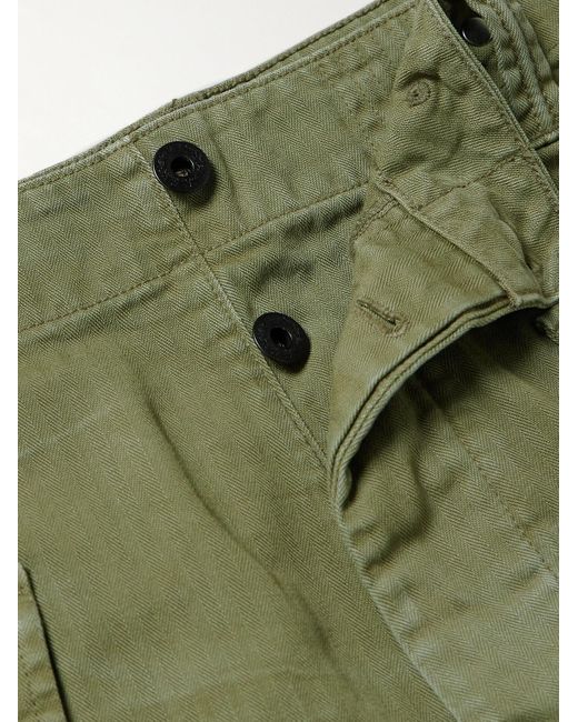 Polo Ralph Lauren Green Straight-leg Herringbone Cotton-twill Cargo Shorts for men