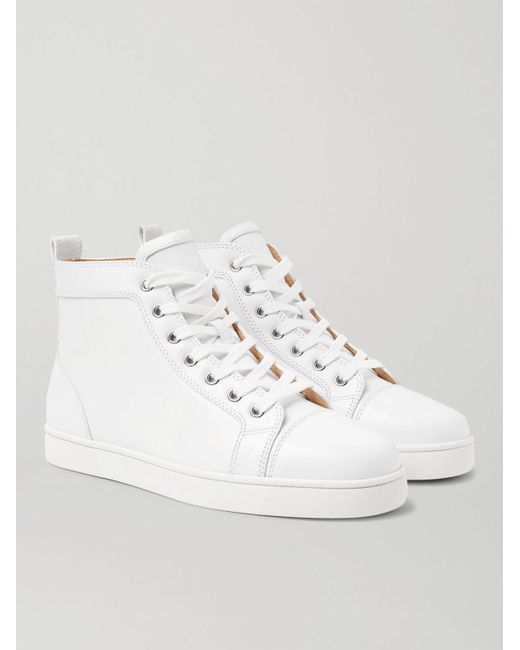 Christian Louboutin Natural Louis Leather High-Top Sneakers for men