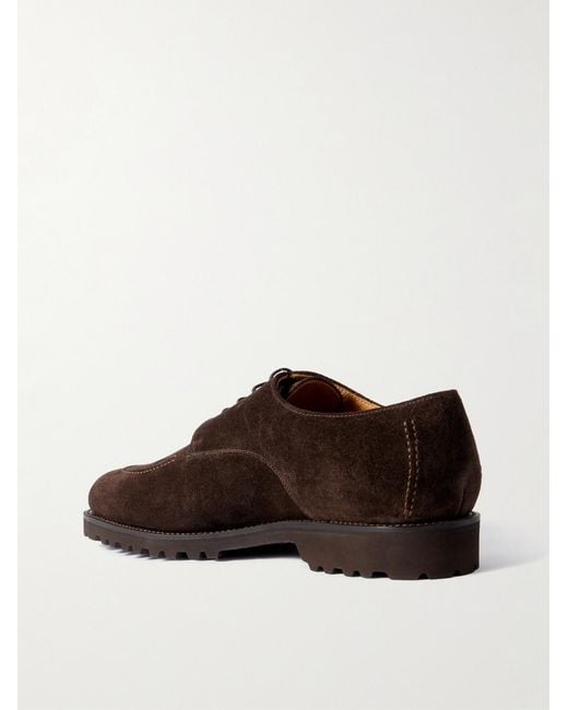 Majordome Brown M32 Split-toe Suede Derby Shoes for men
