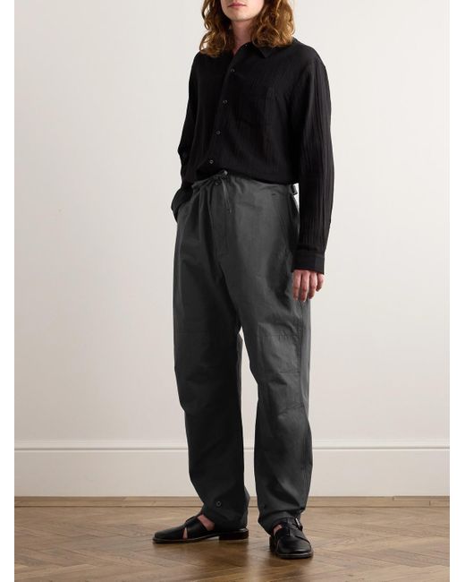 Lemaire Maxi Military schmal zulaufende Hose aus Baumwolle in Stückfärbung in Gray für Herren