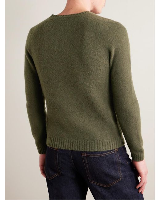 Boglioli Green Brushed Wool And Cashmere-blend Sweater for men