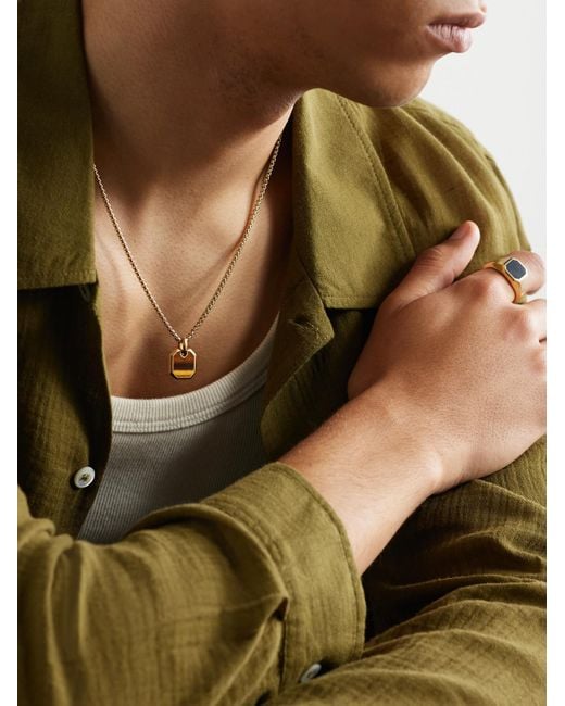 David Yurman Black 18-Karat Tiger's Eye Pendant for men