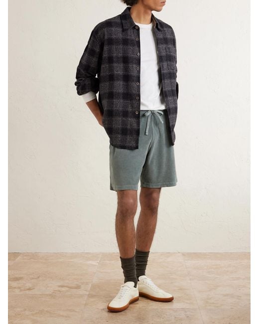 Hartford Gray Straight-leg Cotton-terry Drawstring Shorts for men