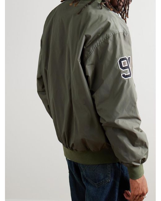 Neighborhood Green Logo-Appliquéd Nylon Bomber Jacket for men