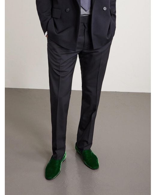 Tom Ford Green Steven Velvet Slippers for men