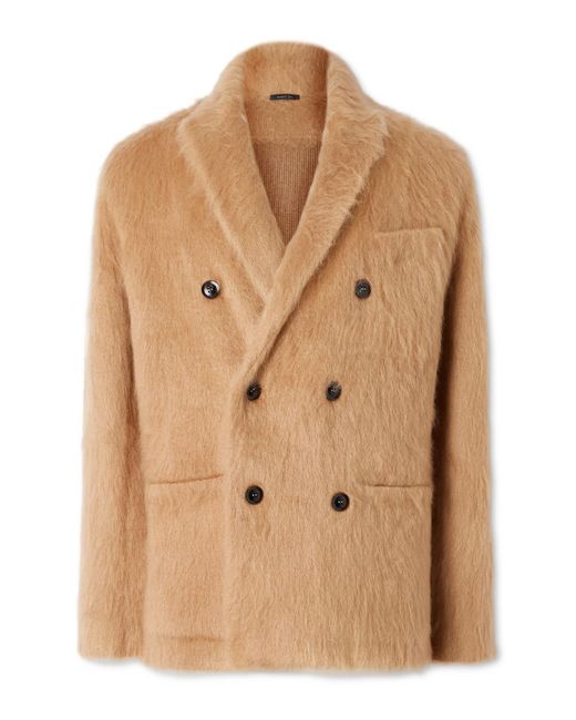 Tom Ford Natural Double-breasted Brushed Cashmere for men