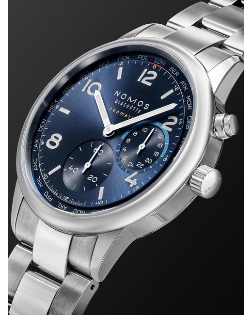 Nomos Black Club Sport Neomatik Worldtimer Blue Automatic 40mm Stainless Steel Watch for men