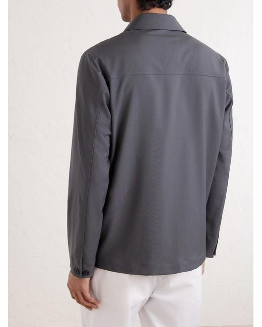 Altea Gray Constantin Virgin Wool Overshirt for men