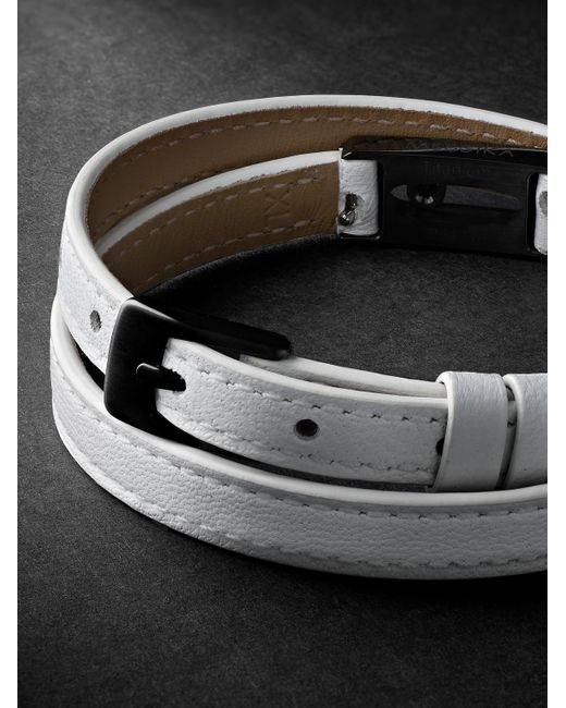 Messika Black Dlc-Coated Titanium And Leather Bracelet for men