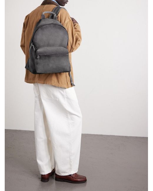 Officine Creative Gray Oc 001 Suede Backpack for men