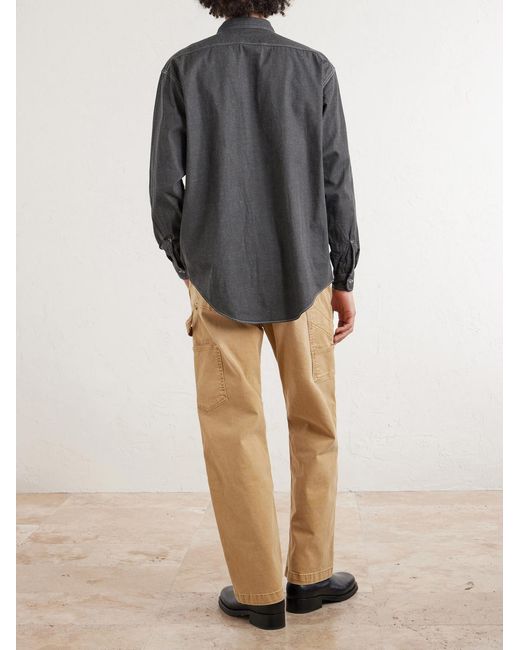 Kaptain Sunshine Gray Work Suvin Cotton And Hemp-Blend Shirt for men
