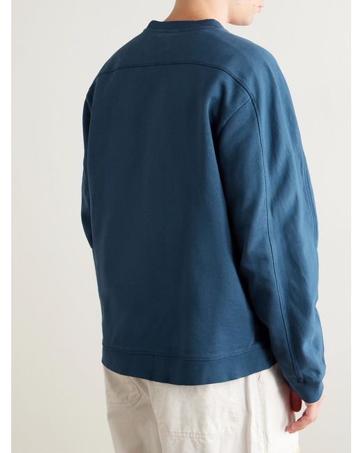 Folk Blue Prism Garment-Dyed Cotton-Jersey Sweatshirt for men