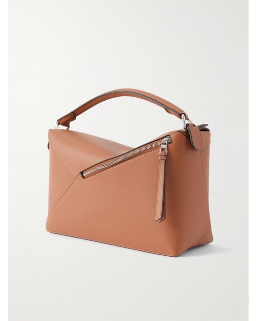 Loewe Brown Puzzle Edge Large Logo-debossed Leather Messenger Bag for men