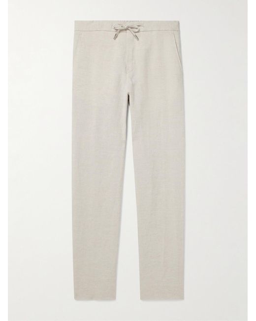 Mr P. Natural James Straight-Leg Linen Drawstring Trousers for men