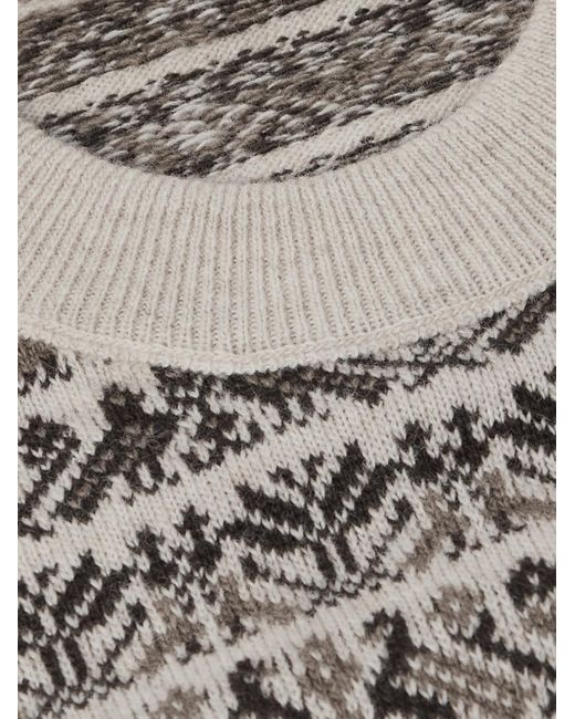 James Purdey & Sons Gray Vigo Slim-Fit Fair Isle Wool Sweater for men