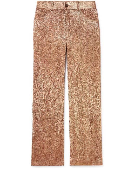 Séfr Natural Duri Straight-leg Metallic Silk-blend Trousers for men