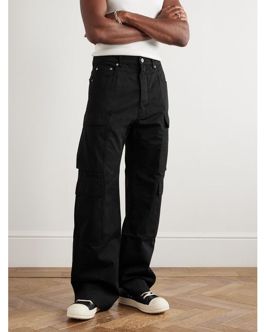 Rick Owens Black Straight-Leg Cargo Jeans for men