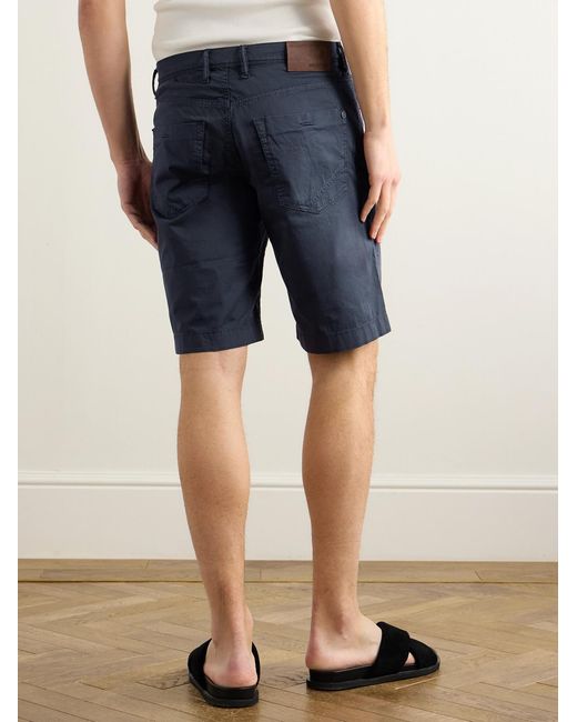 Slowear Blue Division Straight-Leg Cotton-Blend Shorts for men