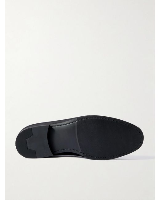 Majordome Black M08 Cross-grain Leather Penny Loafers for men