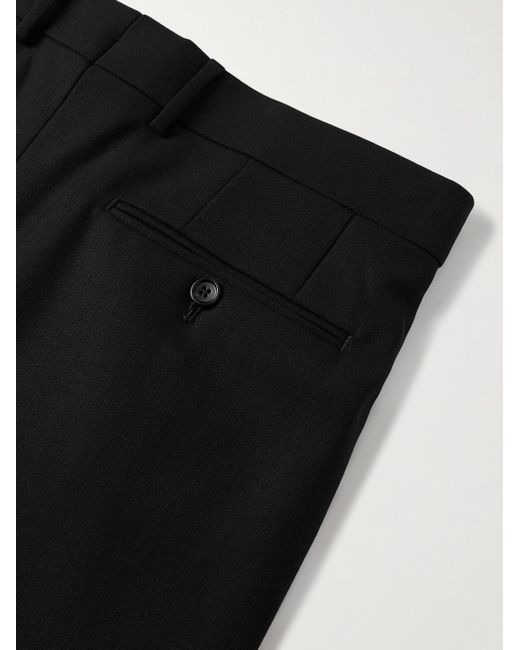 Tom Ford Black Straight-Leg Pleated Wool-Crepe Suit Trousers for men