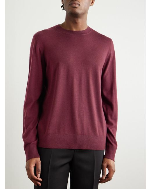 Gabriela Hearst Red Palco Slim-Fit Merino Wool Sweater for men
