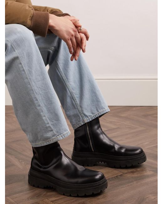 Bottega Veneta Black Leather Boots for men