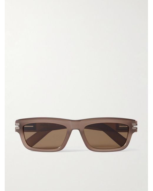 Zegna Brown Square-Frame Acetate Sunglasses for men
