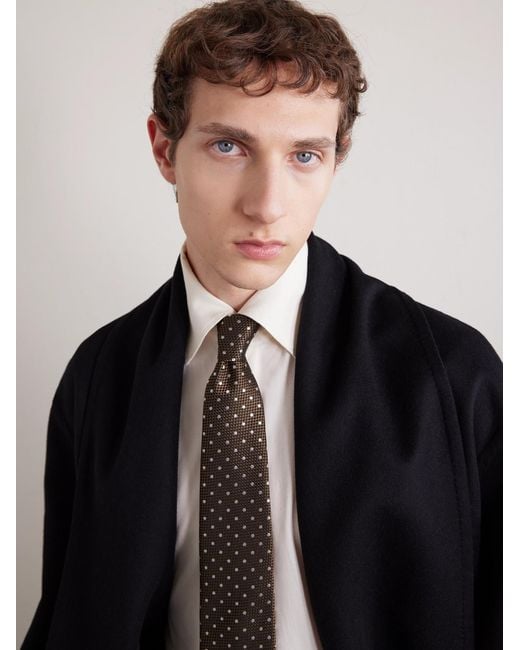 Tom Ford White 8Cm Embroidered Polka-Dot Silk-Jacquard Tie for men