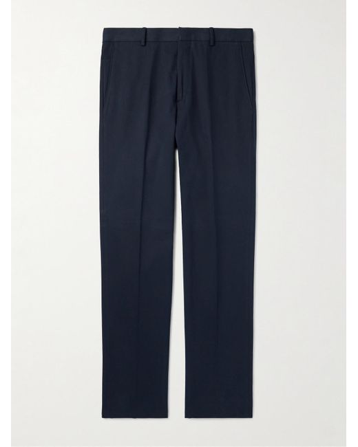 Loro Piana Blue Jarno Austin Straight-Leg Stretch-Cotton Twill Trousers for men