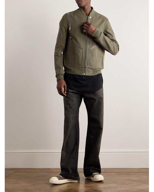 Rick Owens Green Bonotto Cotton-twill Bomber Jacket for men