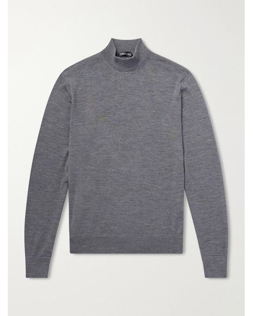 Tom Ford Gray Wool Rollneck Sweater for men