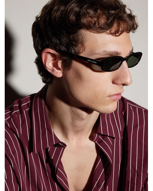 Saint Laurent Multicolor Panthos Oval-Frame Acetate Sunglasses for men