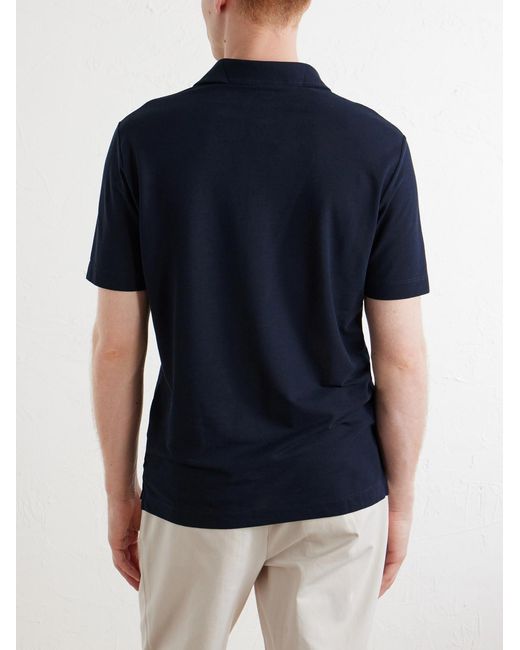 Slowear Blue Slim-Fit Icecotton Polo Shirt for men