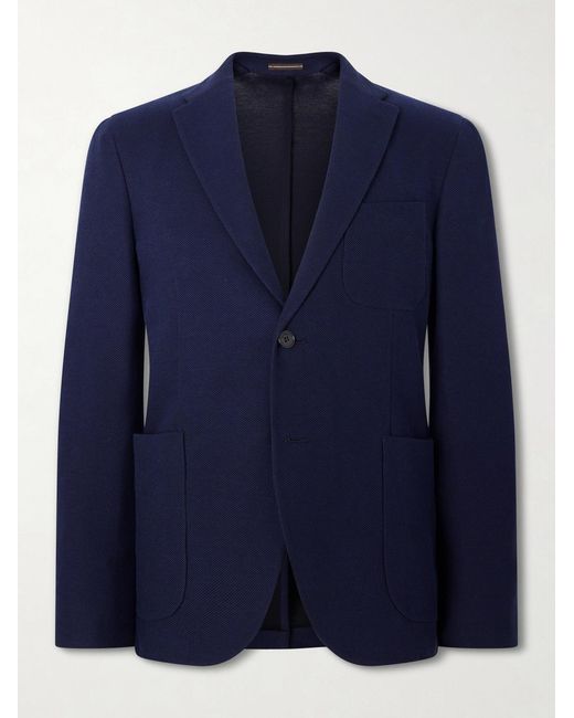 Slowear Blue Cotton-Hopsack Blazer for men