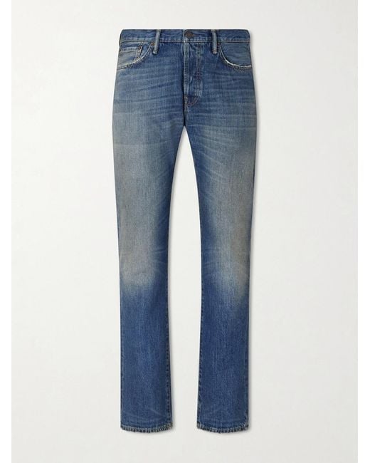 Acne Blue Straight-Leg Cotton Jeans for men
