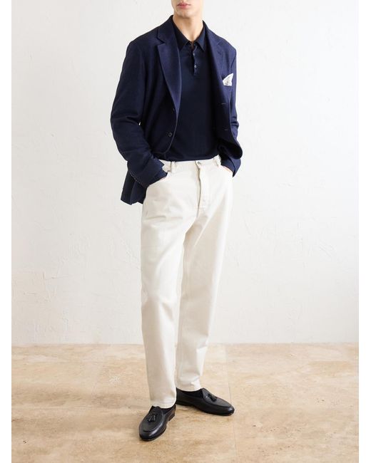 Brioni Blue Cashmere And Silk-Blend Blazer for men