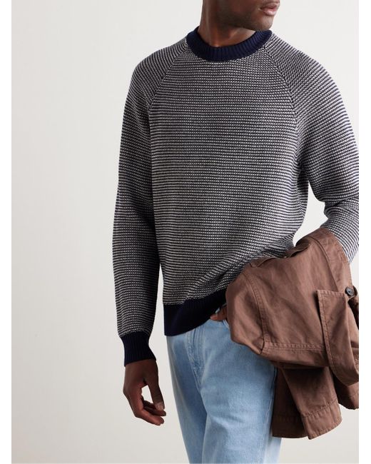 Mr P. Blue Merino Wool Sweater for men