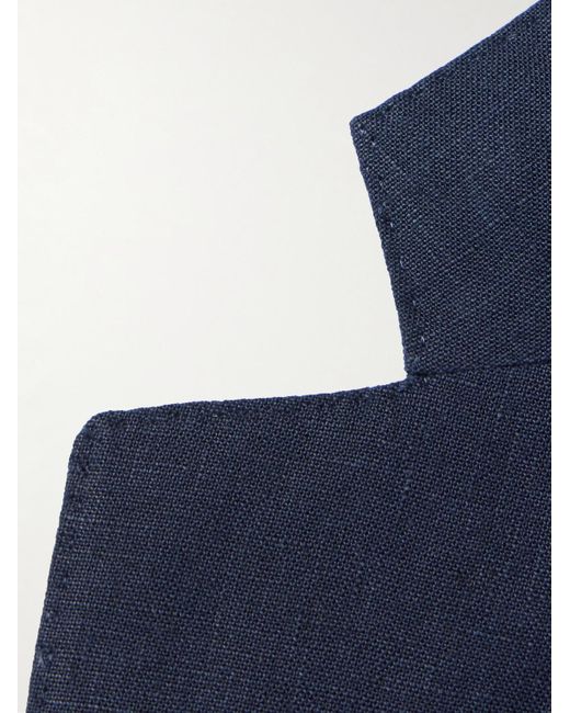 Drake's Blue Linen Blazer for men