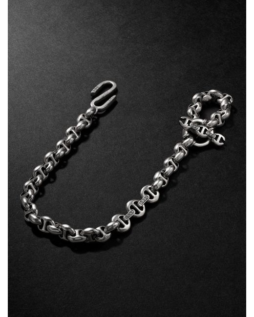 Hoorsenbuhs Open-LinkTM Portemonnaie-Kette aus Sterlingsilber mit Diamanten in Black für Herren